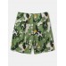 Men Colorblock Paisley Graphic Wide Legged Loose Fit Street Cargo Shorts