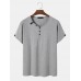 Men Half Buttons Soft Breathable Short Sleeve Casual T  Shirts