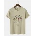 Men Butterfly   Sketches Letter Print Leisure All Matched Skin Friendly T  Shirts