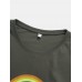 Men Cotton Funny Skull Rainbow Print Leisure All Matched T  Shirts