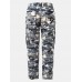 Men Camo Print Utility Pocket Street Ankle Length Casual Cargo Pants