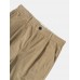 Men Straight Casual Ribbed Zipper Fly Button Ankle Length Pants