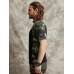 Men Camo Print Patchwork Front Zip Skin Friendly Short Sleeve Casual T  Shirt