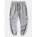 Men Jogger Sweatpants Drawstring Elastic Waist Ankle Length Pants