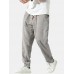 Mens Corduroy Solid Color Casual Pants With Pocket