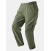 Men Solid Color Utility Pocket Street Elastic Waist Casual Cargo Pants