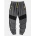 Men Jogger Sweatpants Zip Pocket Elastic Waist Ankle Length Pants