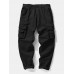 Mens Utility 100  Cotton Solid Color Casual Zipper Fly Cargo Pants