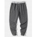 Men Patchwork Loose Drawstring Jogging Sweatpants