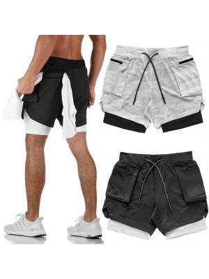 TENGOO Men’s Running Athletic Shorts Quick Dry Mesh Basketball Shorts Workout Gym Shorts Trendy Double Layer Shorts Summer Joggers Casual Shorts