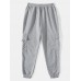 Men Jogger Sweatpants Drawstring Elastic Waist Ankle Length Pants