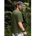 Men Flat Pocket Stitching Colorblock Camping Soft Breathable T  Shirts