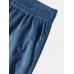 Men Velvet Solid Drawstring Waist Ankle Length Casual Pants