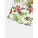 Mens All Over Pineapple Floral Print Holiday Drawstring Short