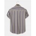 Men Striped Light Soft Breathable All Matched Skin Friendly Shirts